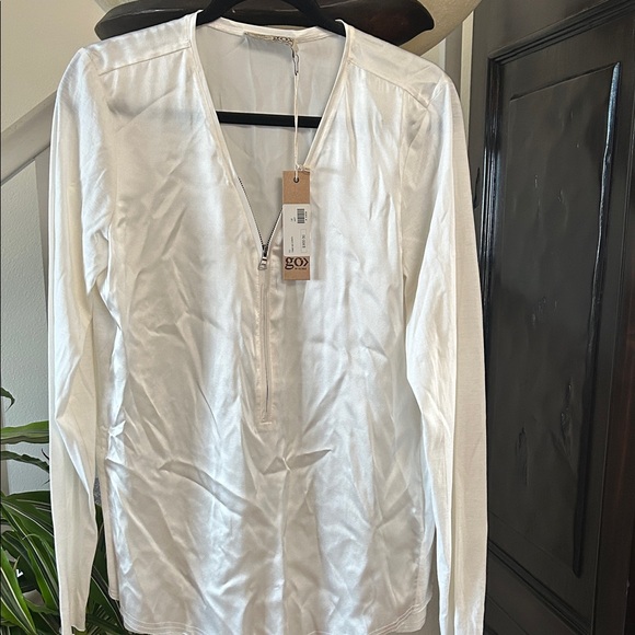 GO BY GO SILK Cream Silk Top - Picture 1 of 4